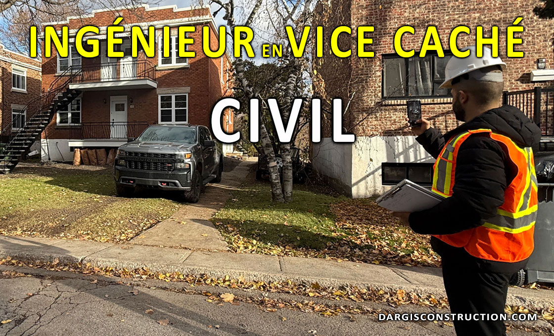 Ingénieur civil en drainage de sol, égout, aqueduc et voirie en vice caché - Construction Daniel Dargis inc Montréal Mauricie Québec Laval