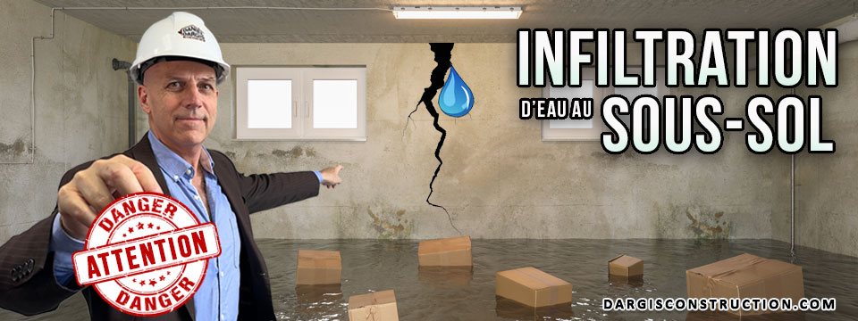 solution à l'infiltration d'eau au sous-sol - Daniel Dargis expert-conseil ingénieur